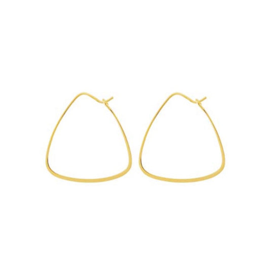 rounded triangle wire hoop earrings