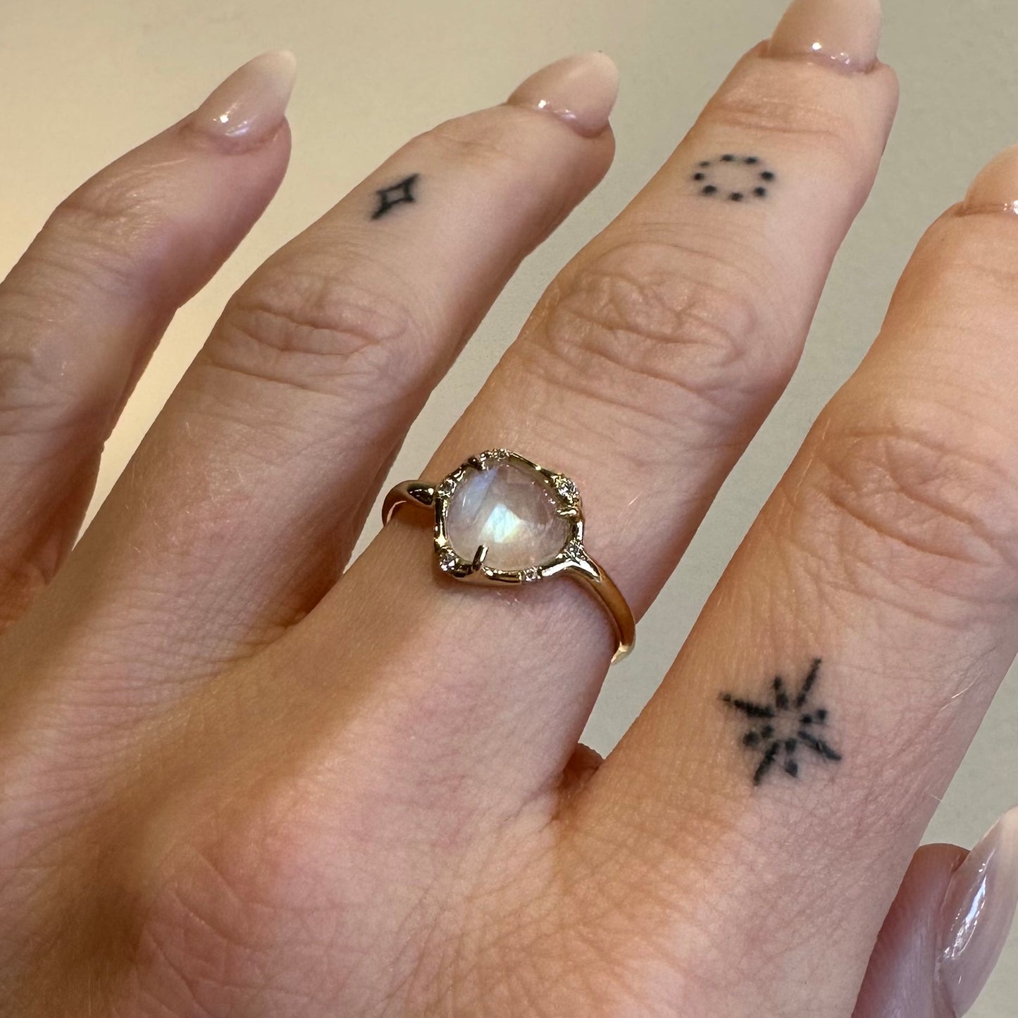 cosmic light ring - moonstone
