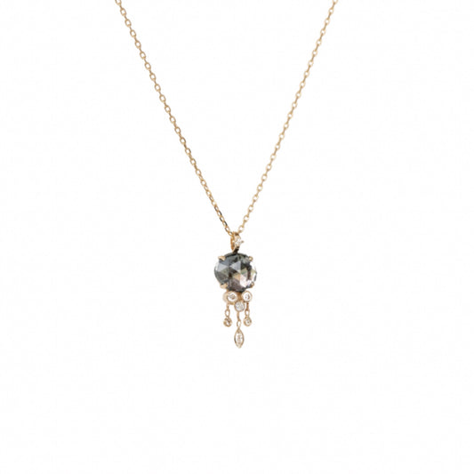 smoky tourmaline & dangling diamonds jellyfish necklace
