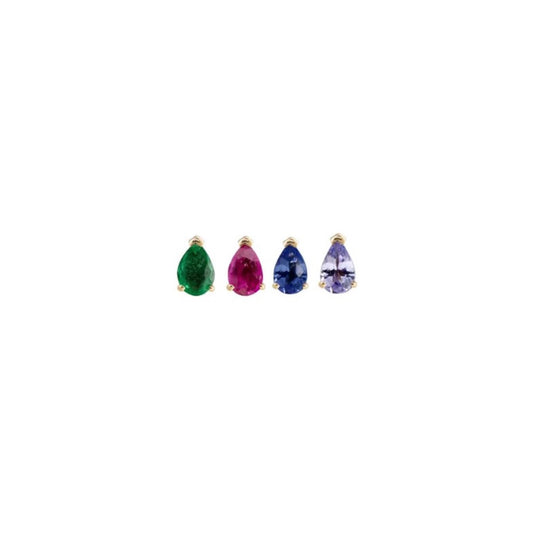 métier / mini claw-set pear gemstone stud earrings