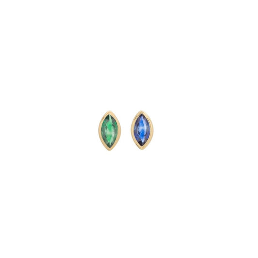 métier / bezel-set marquise gemstone stud earrings