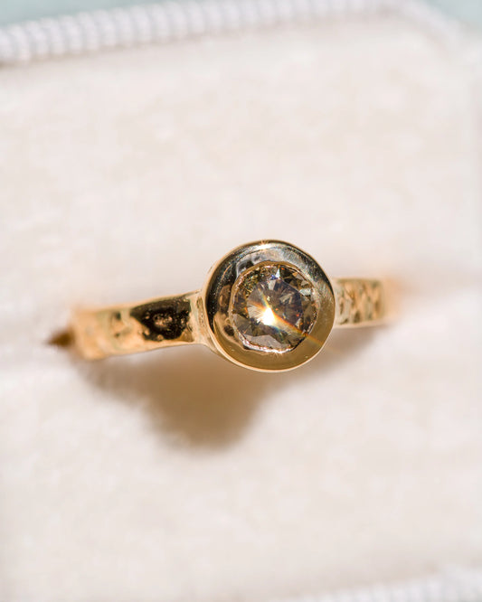 22k champagne diamond ring