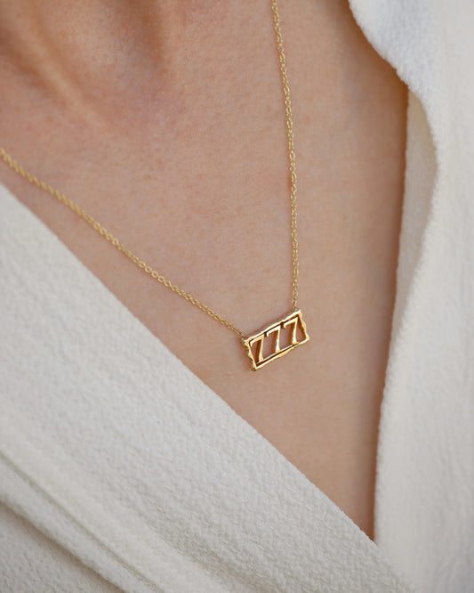 angel number pendant necklace - 777