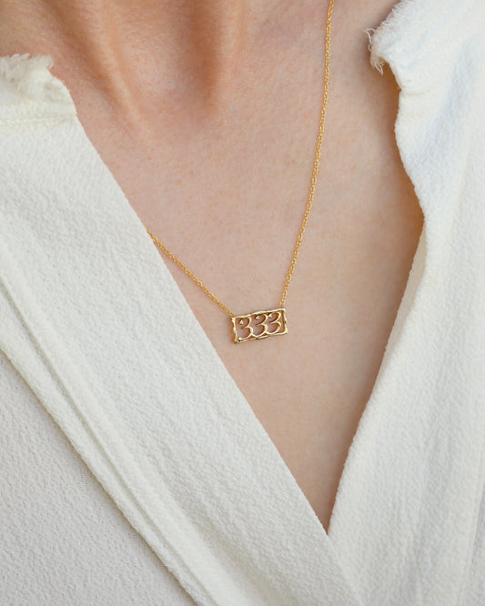 angel number pendant necklace - 333
