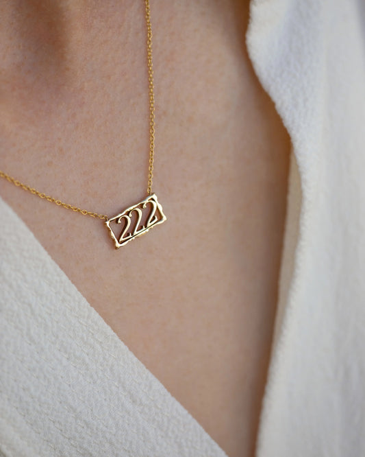 angel number pendant necklace - 222