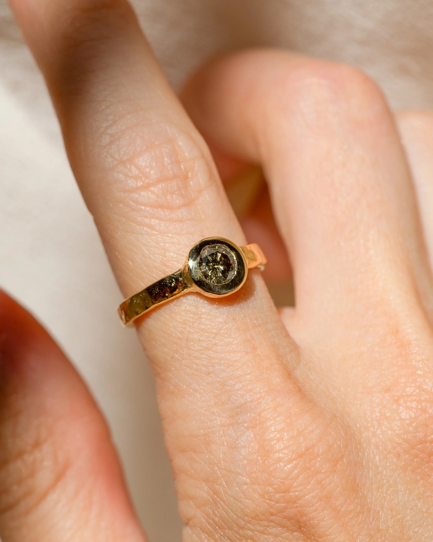 22k champagne diamond ring