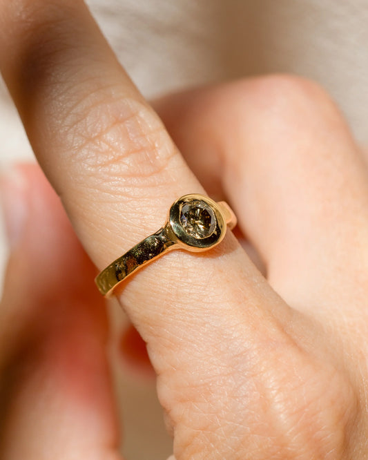 22k champagne diamond ring