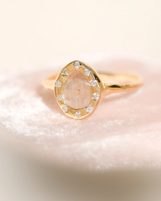 la poire ring - natural diamond