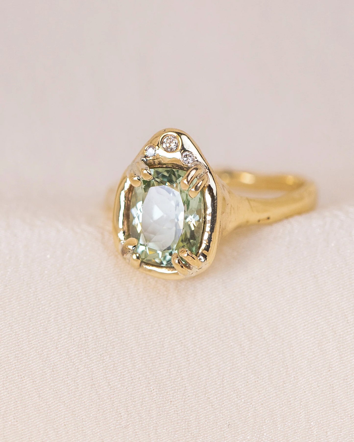 high priestess mint tourmaline ring