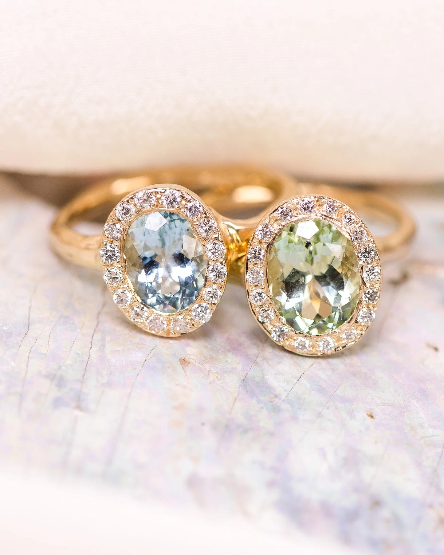 heirloom aquamarine halo ring