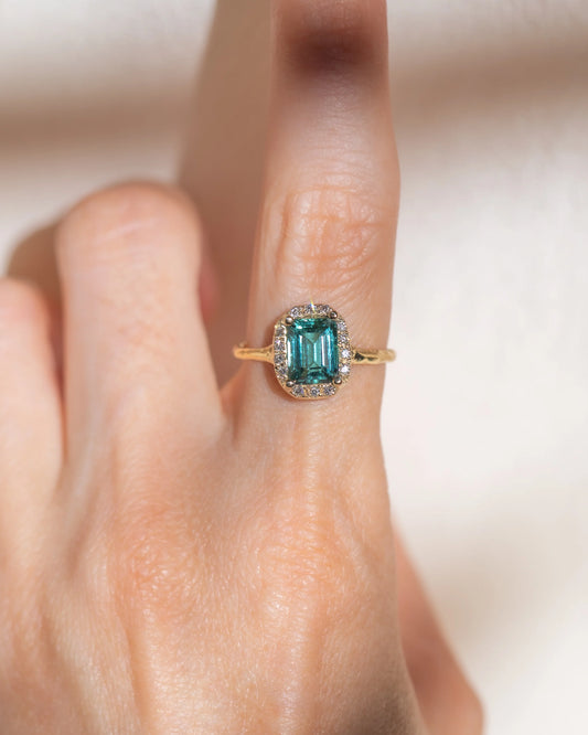 illuminée tourmaline halo ring