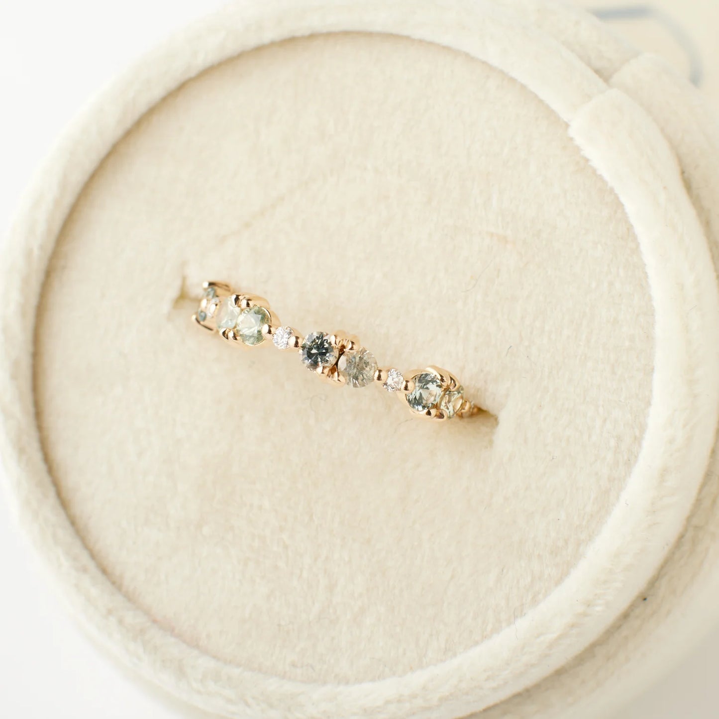 jordan ring band - pale green sapphire