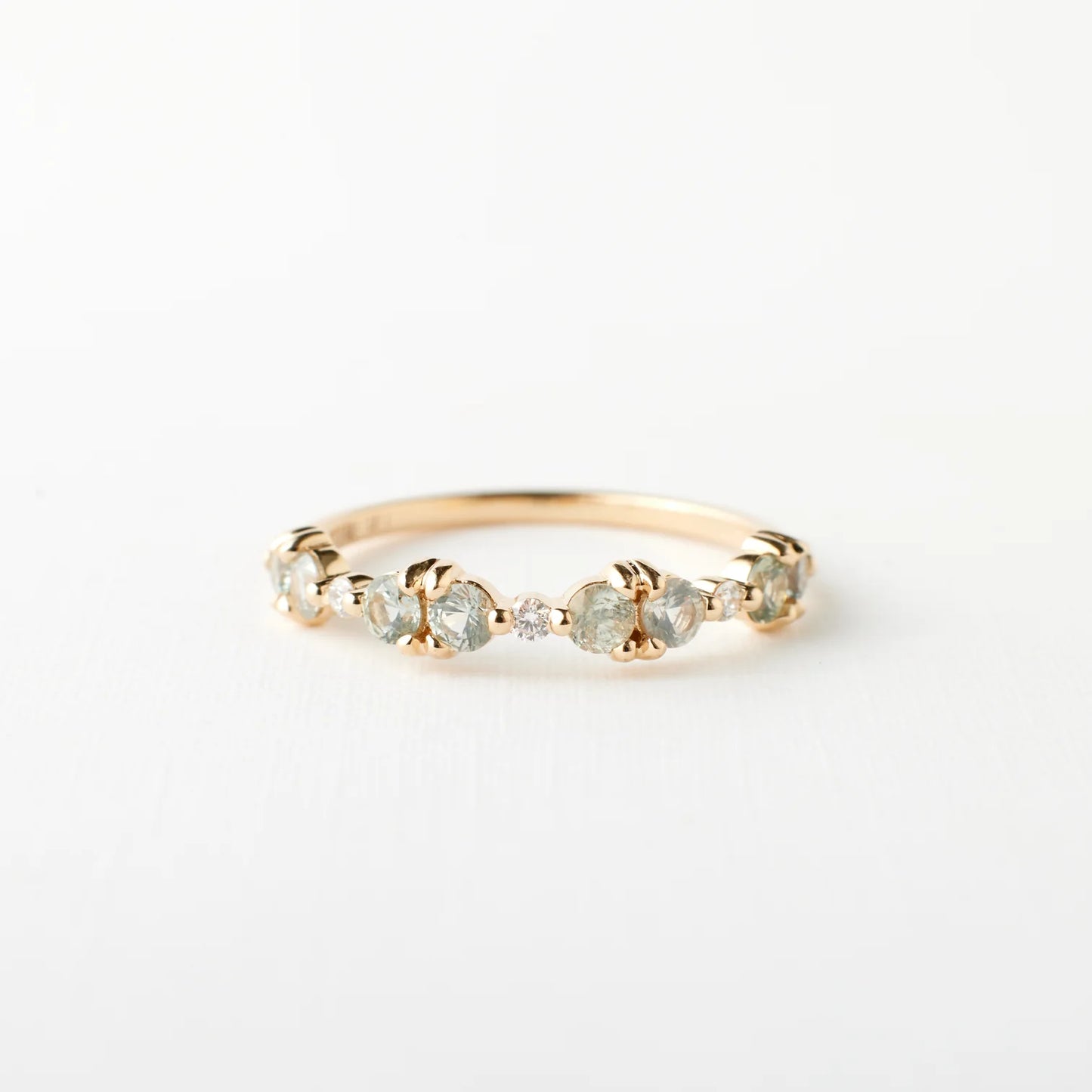 jordan ring band - pale green sapphire