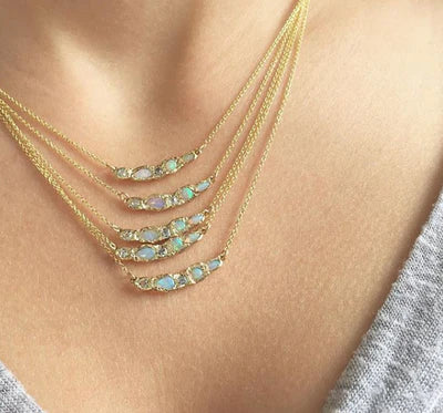 journey treasure mermaid necklace - aquamarine + opal