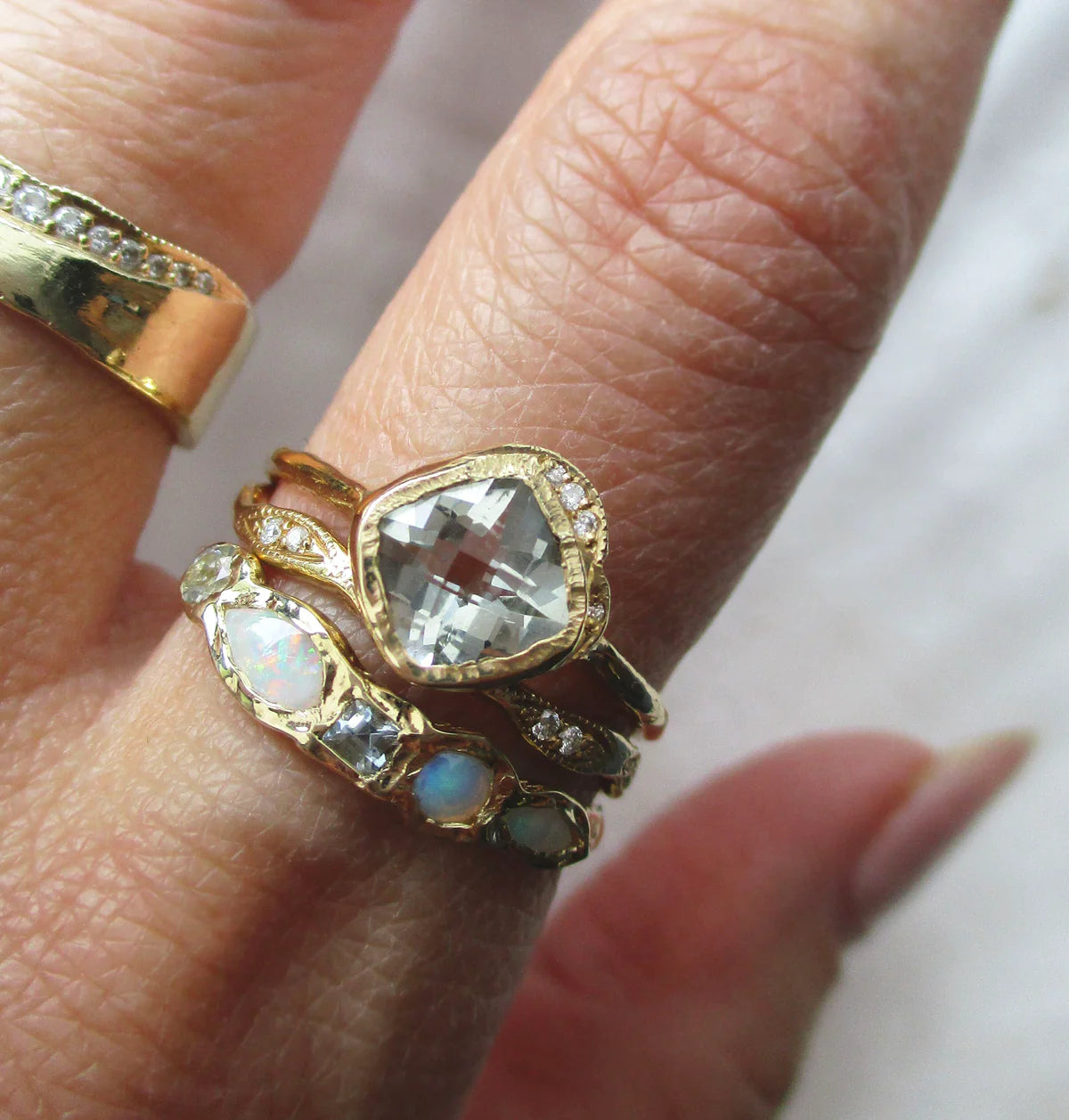 mini cove ring - green amethyst