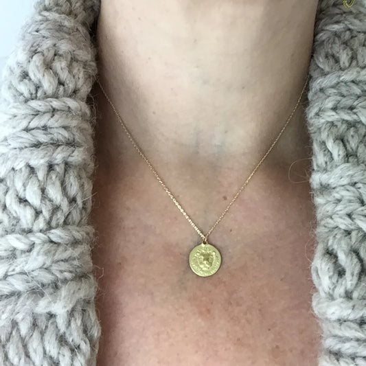 zodiac medal pendant necklace - leo