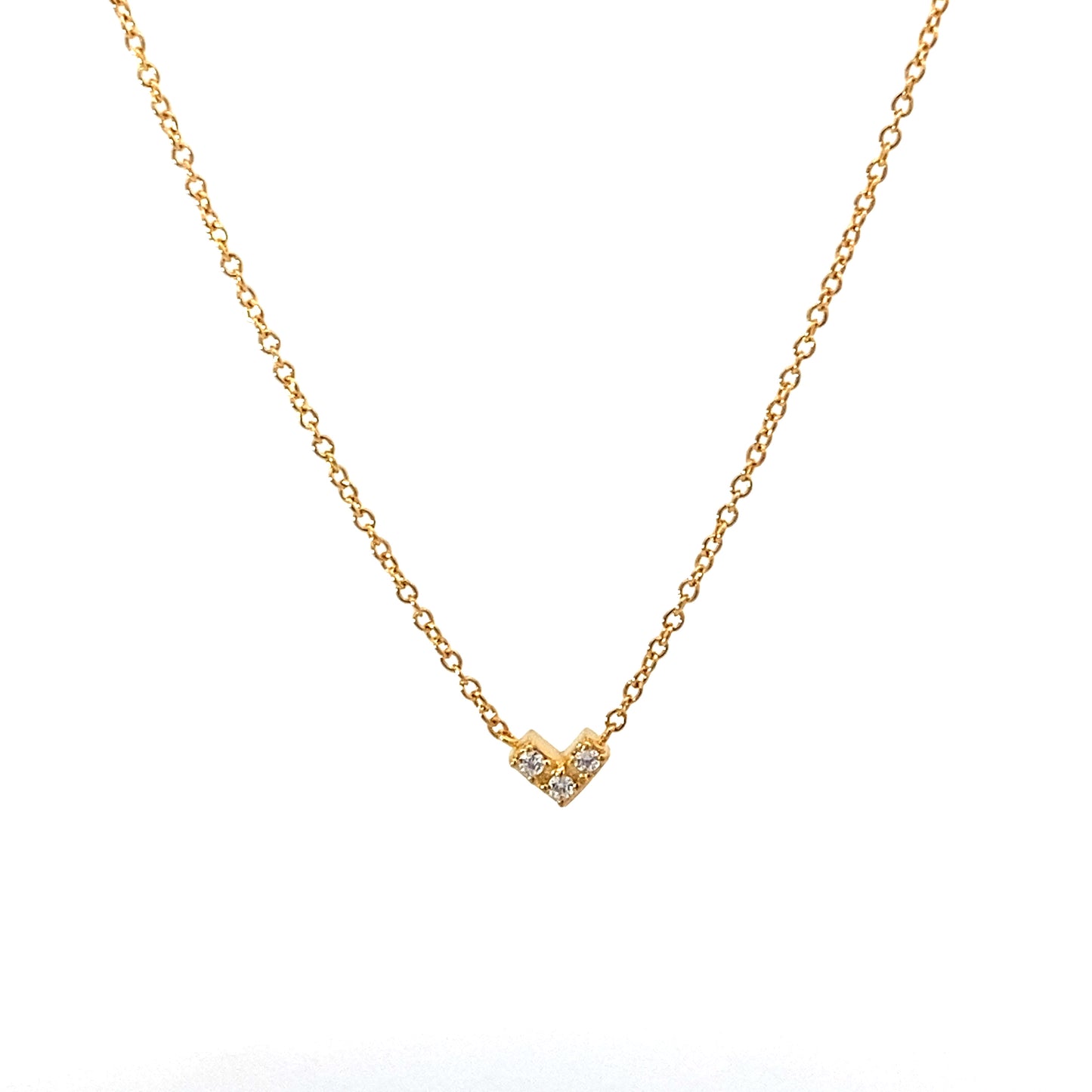 tiny angle necklace - cz