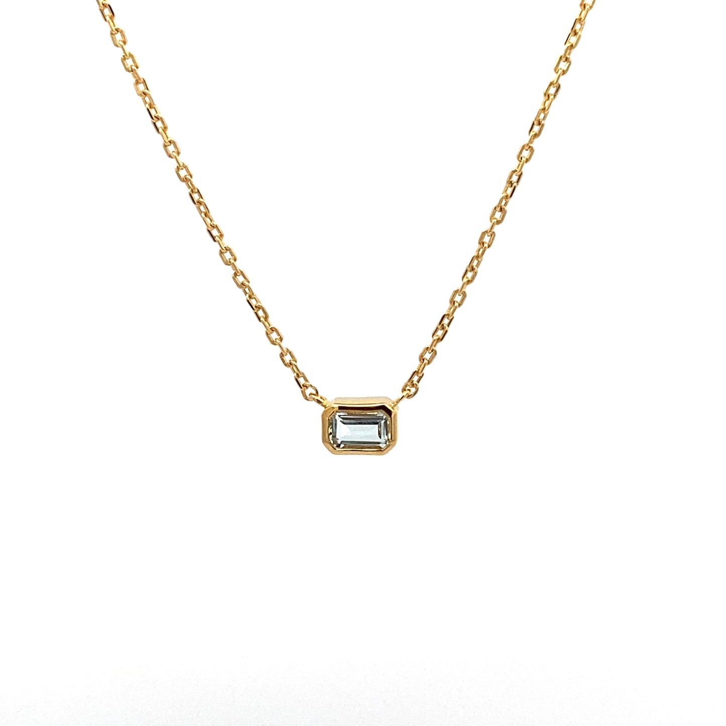 octagon necklace - aquamarine