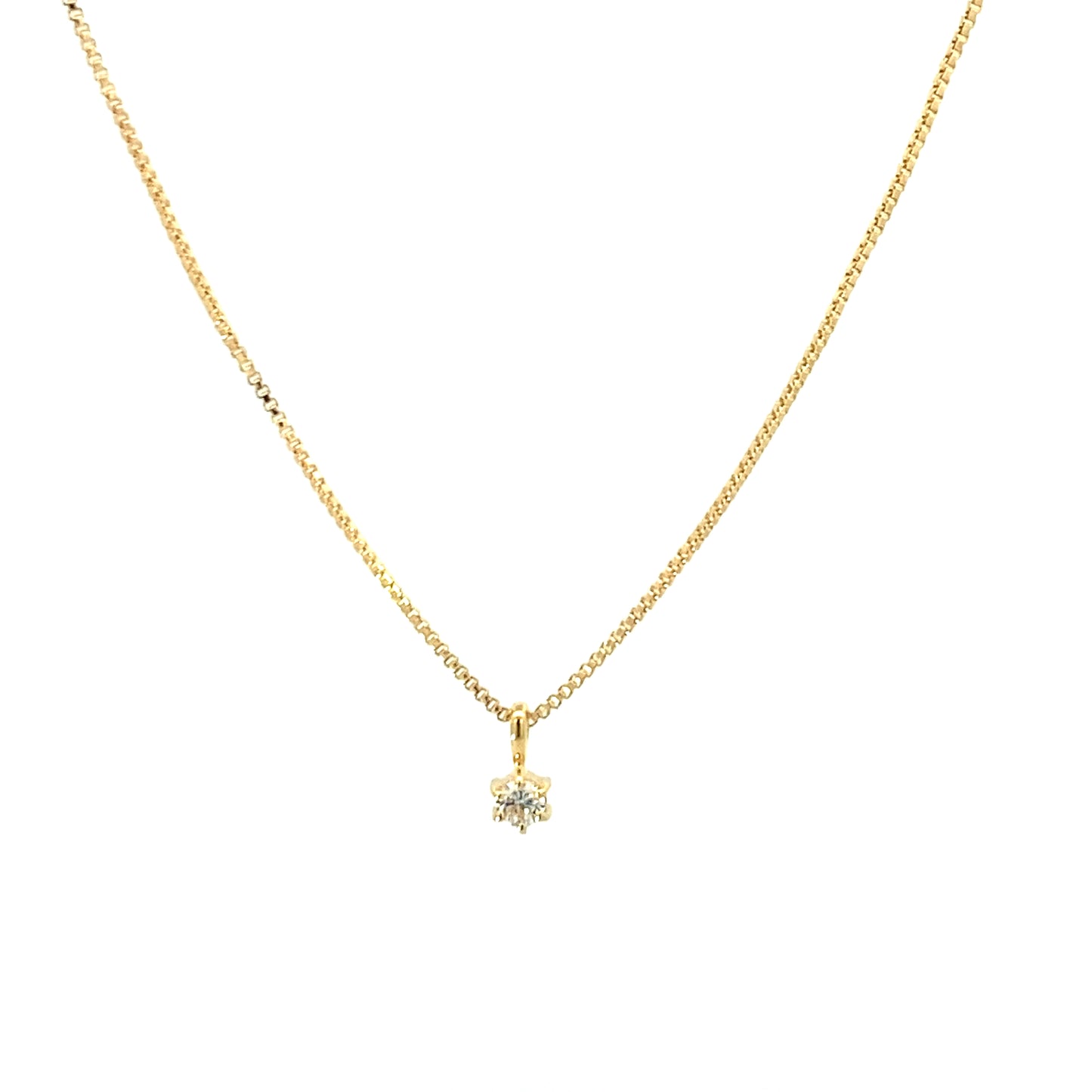 small round claw-set pendant necklace - cz