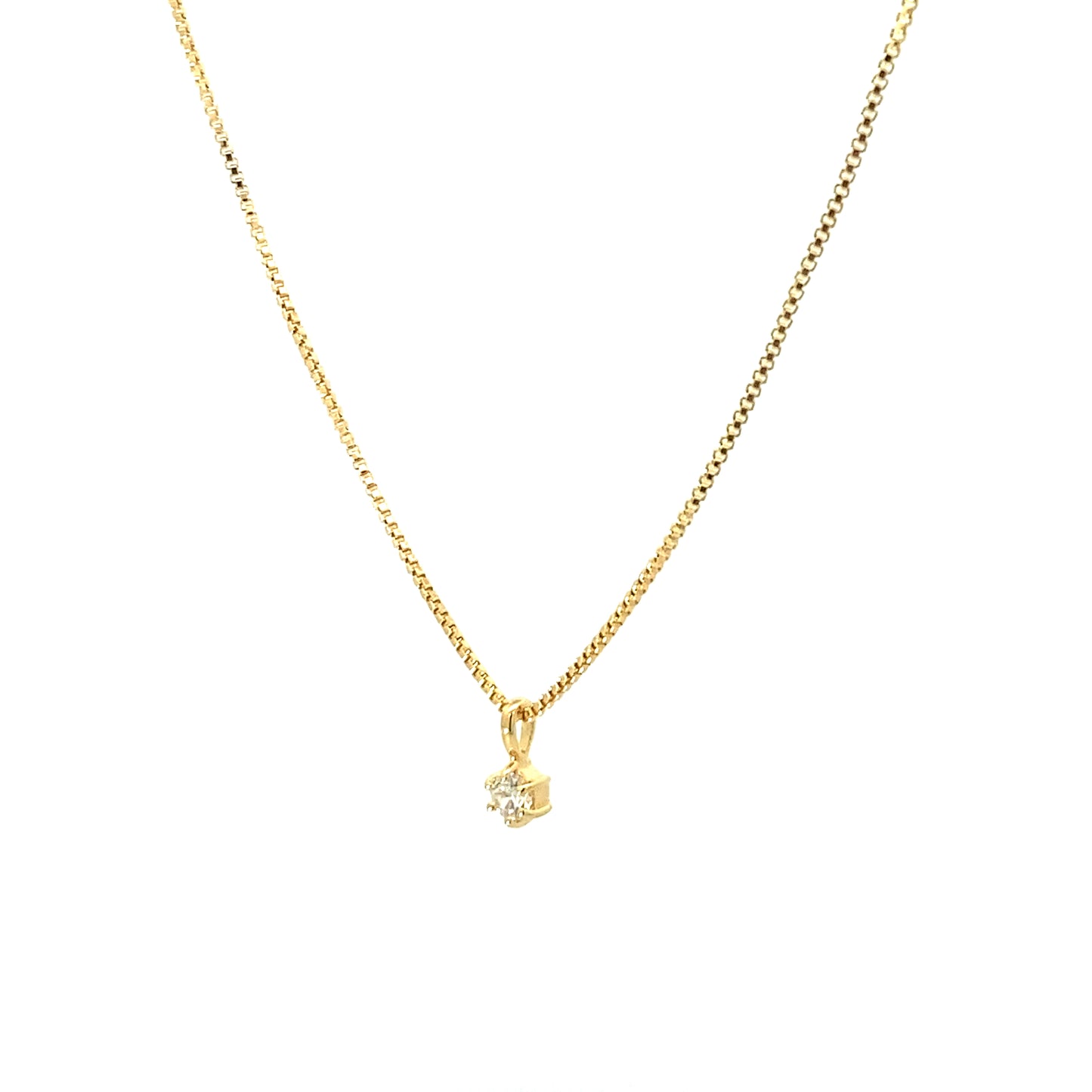 small round claw-set pendant necklace - cz