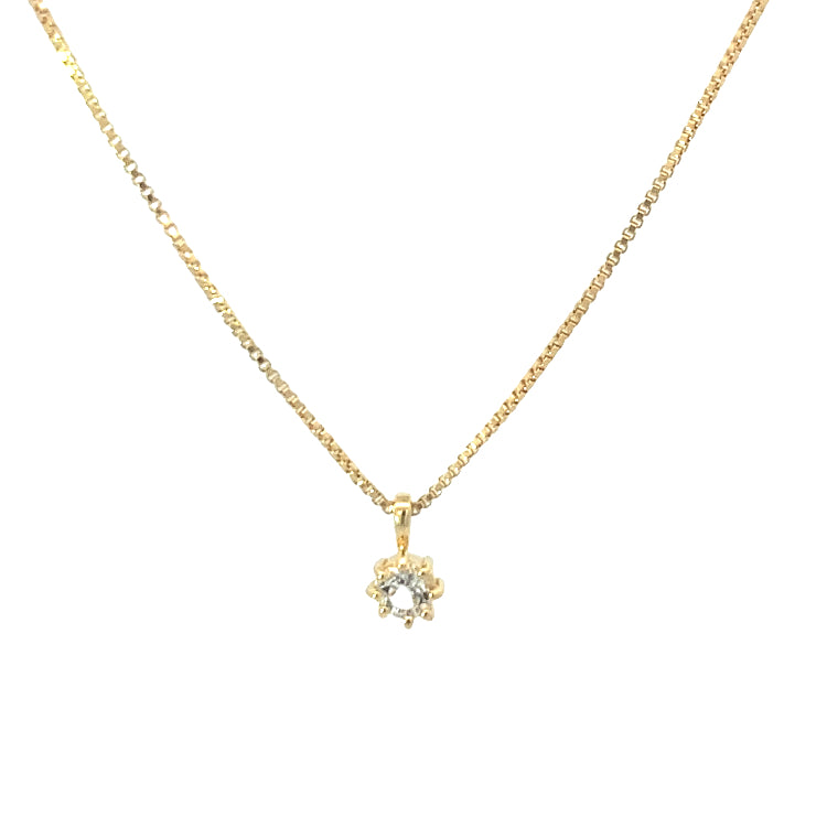 round claw-set pendant necklace - white topaz