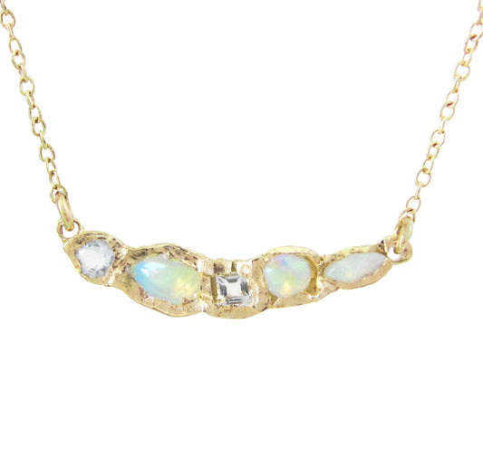 journey treasure mermaid necklace - aquamarine + opal