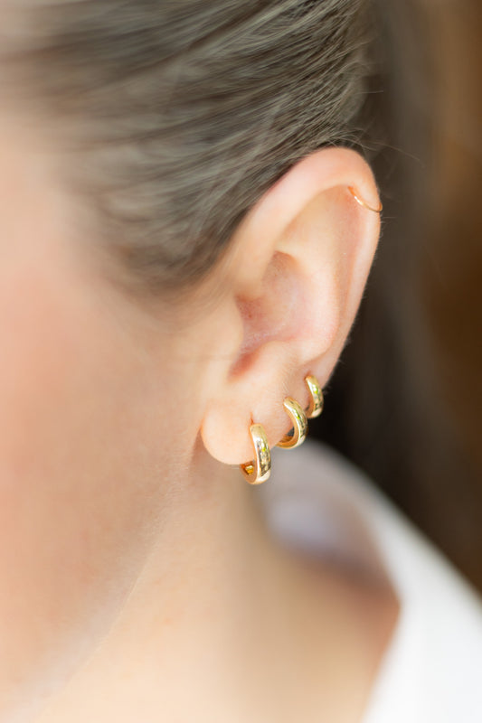 classic hinged huggie hoop earrings