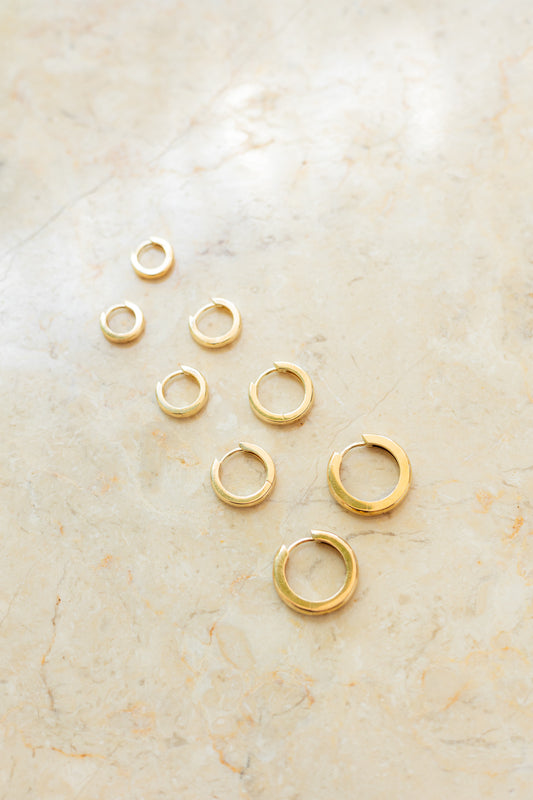 classic hinged huggie hoop earrings