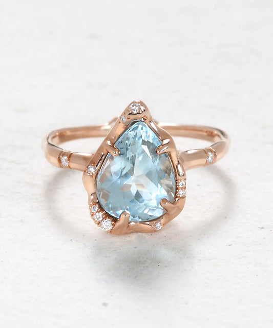 infinite love ring - aquamarine