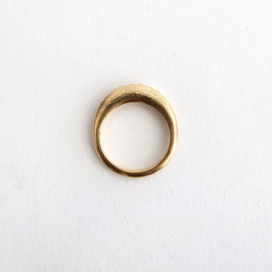 domed textured ring - natural diamond