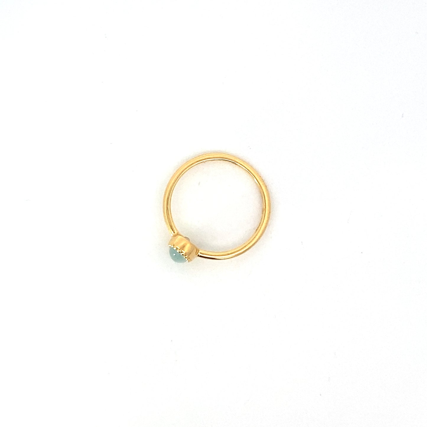 oval milgrain ring - aquamarine cabochon