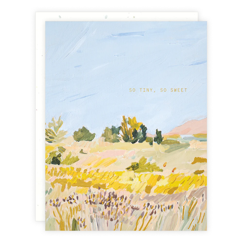 feathery fields baby card