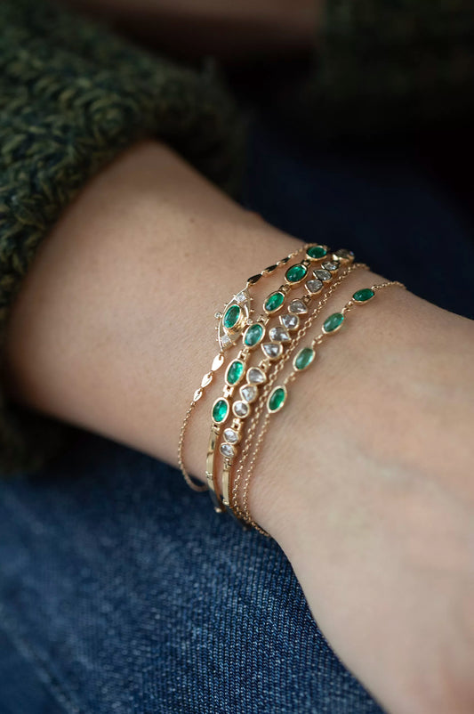 emerald & diamond eye bracelet