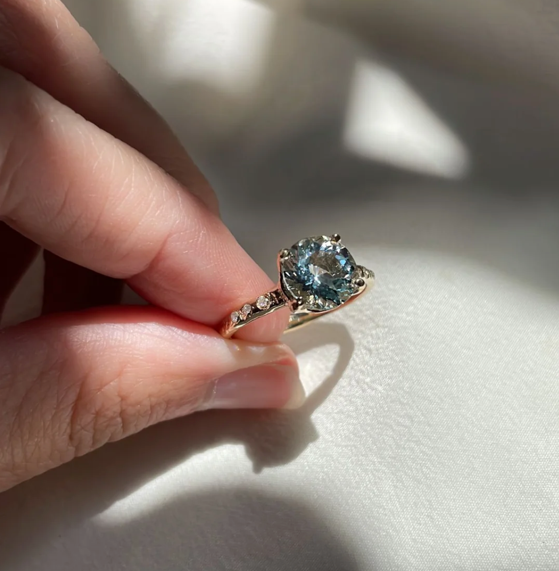guardian aquamarine solitaire prong ring