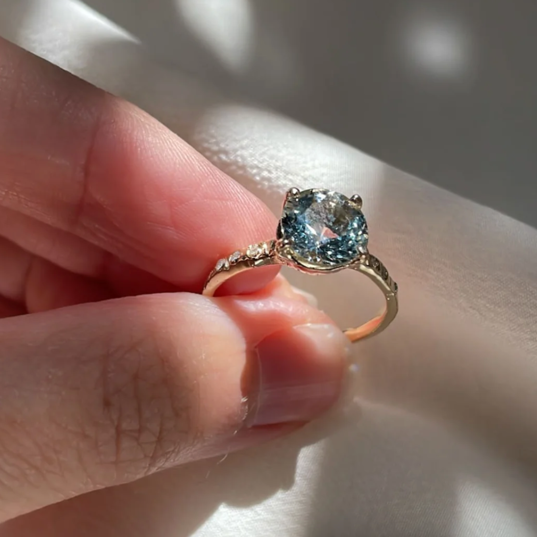 guardian aquamarine solitaire prong ring