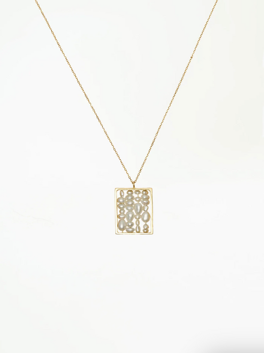 wwake / pearl small weaving necklace