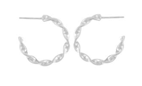 twirled post hoop earrings - small