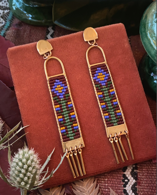 folk minerat post earrings