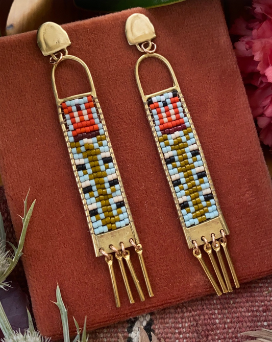 folk minerat post earrings