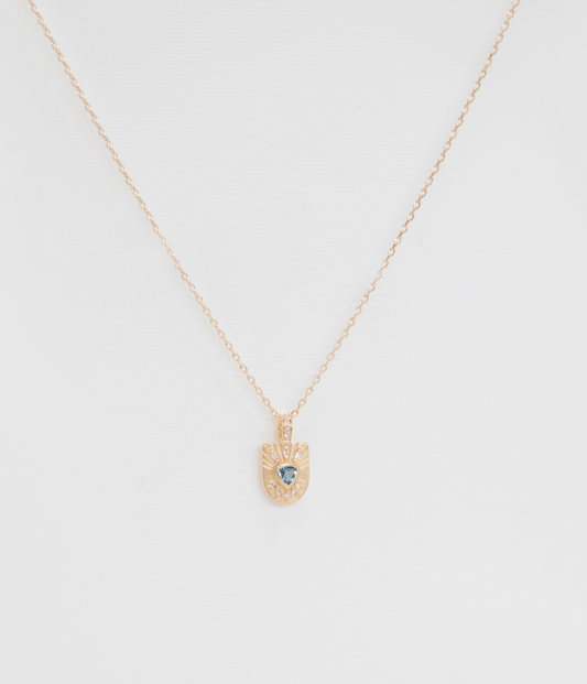 baby totem aquamarine & diamond necklace