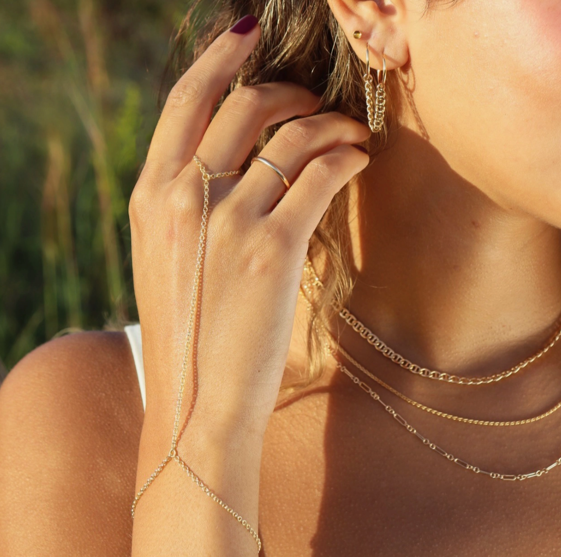 gemini hand chain bracelet