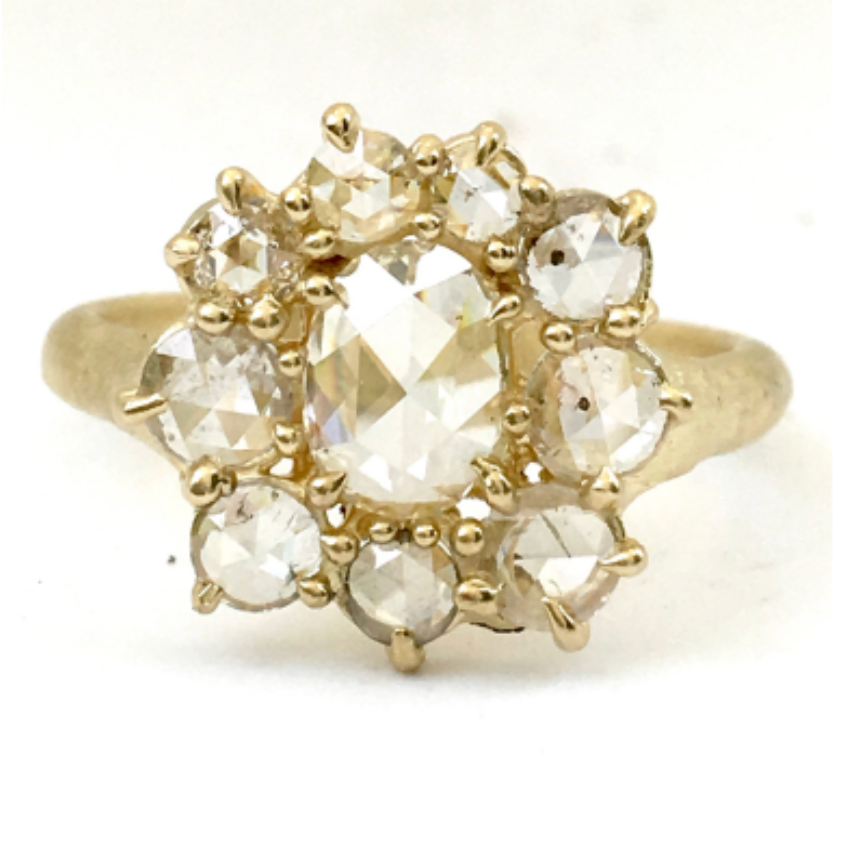 cluster halo ring - natural diamond