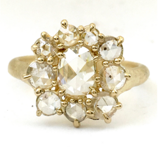 cluster halo ring - natural diamond