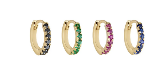 métier / original pavé gemstone clicker hoop earring - single
