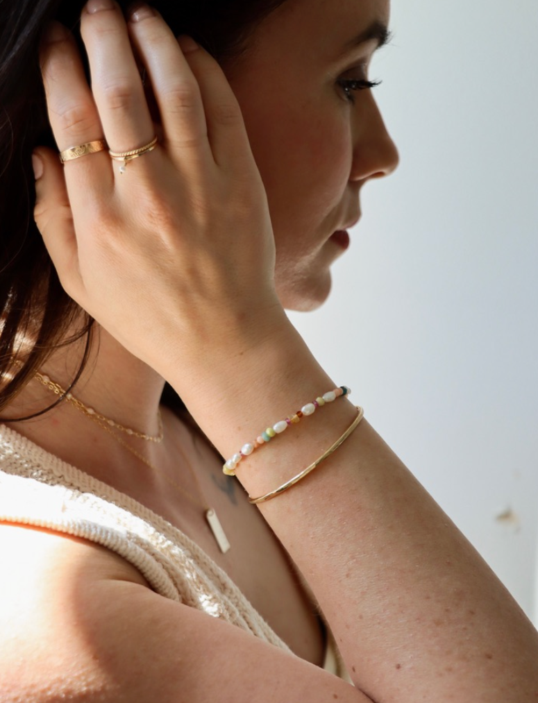 pearl and petal bracelet