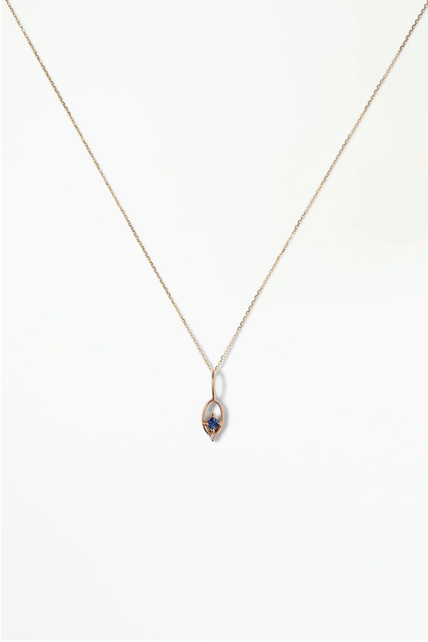wwake / two pendant charm - sapphire + diamond