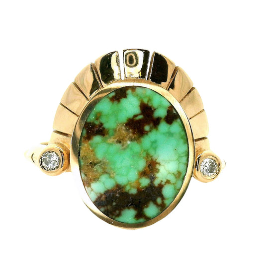 the reina ring - turquoise + diamond