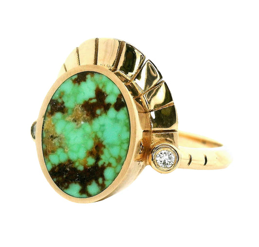 the reina ring - turquoise + diamond