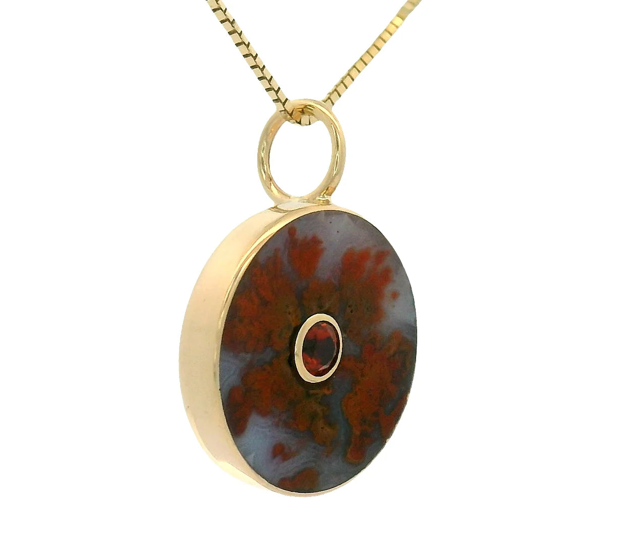 the cerclen pendant - agate + garnet