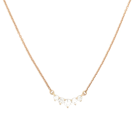 graduated diamond pendant necklace - grown diamond